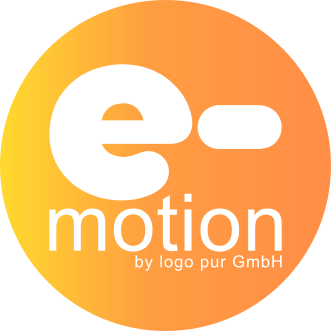 Das sunrise orangefarbene Logo der logo pur GmbH - Travel Coaching Consulting.